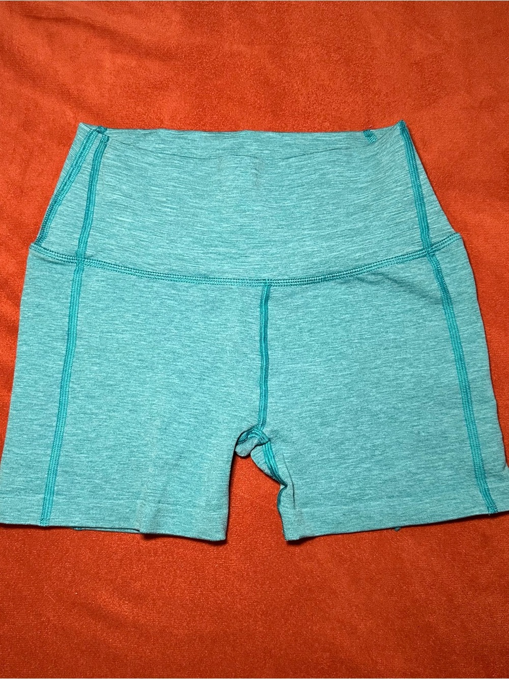 Alphalete Light Teal High-Waist Bike Shorts